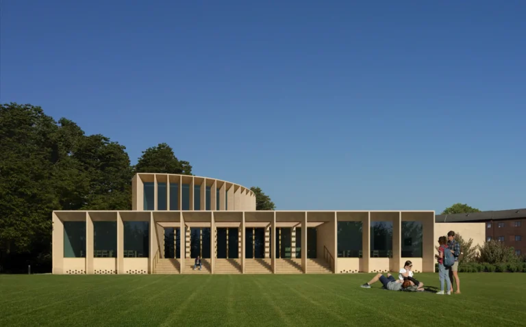external render of a modern university building in Oxford