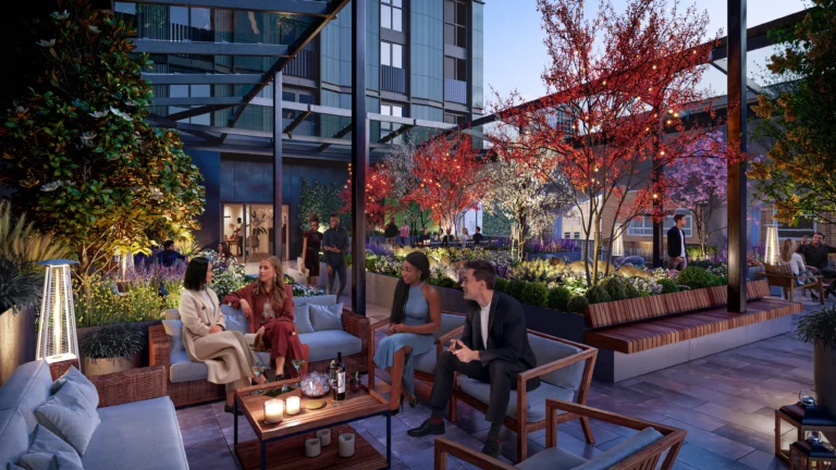 exterior 3d architectural rendering of terrace