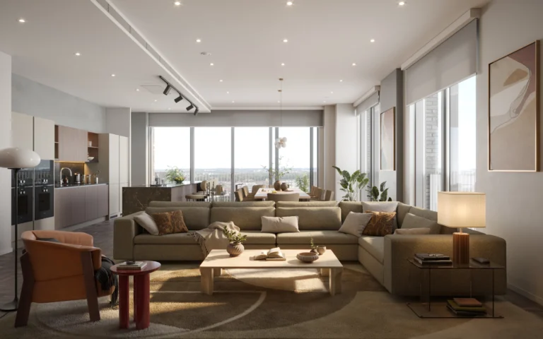 3d architectural interior rendering services of apartment
