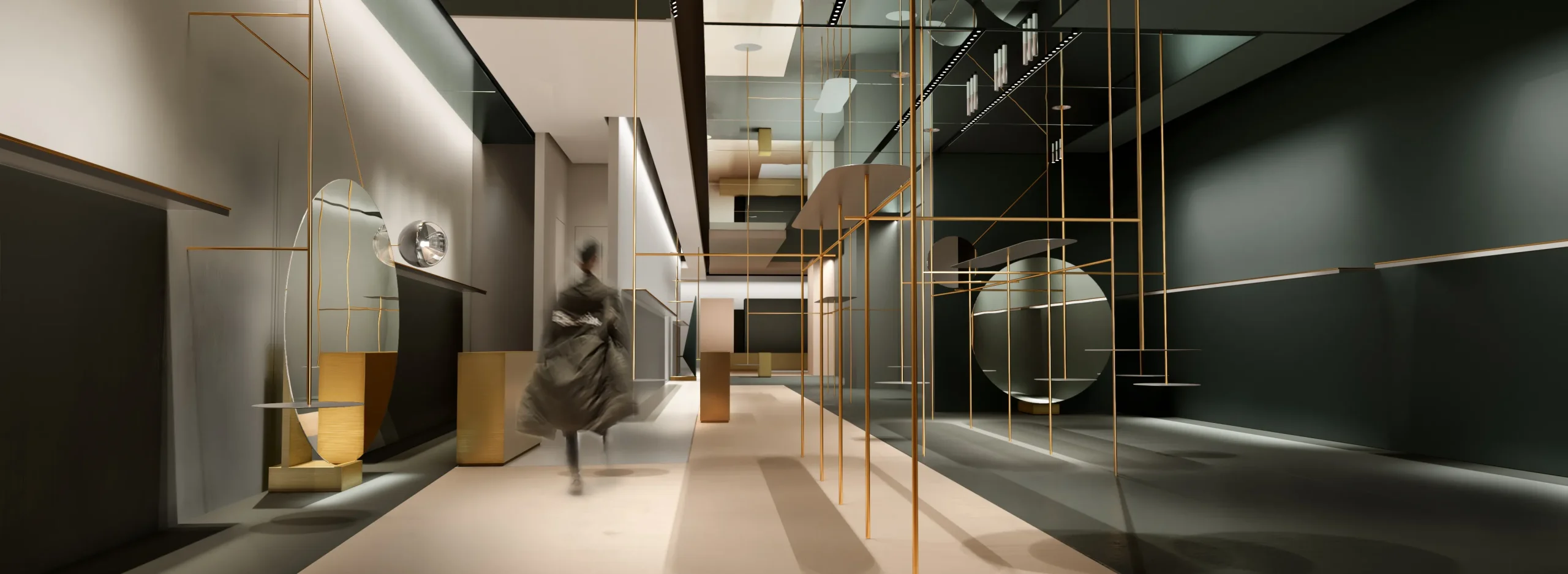 3d architectural interior rendering of showroom in China